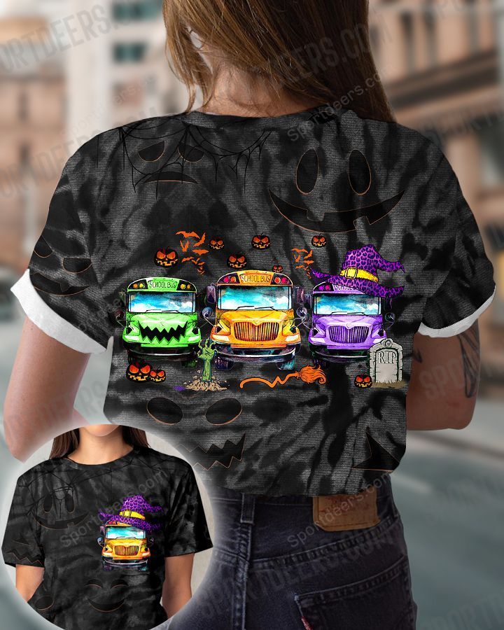 Sugar skull school bus Halloween 3d shirt, sweatshirt