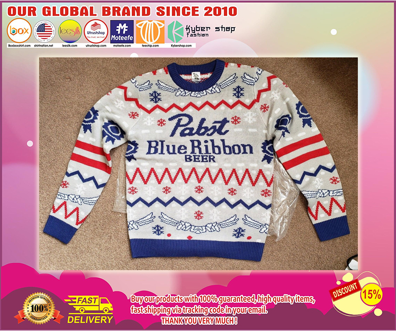 Pabst blue ribbon christmas ugly sweater 2