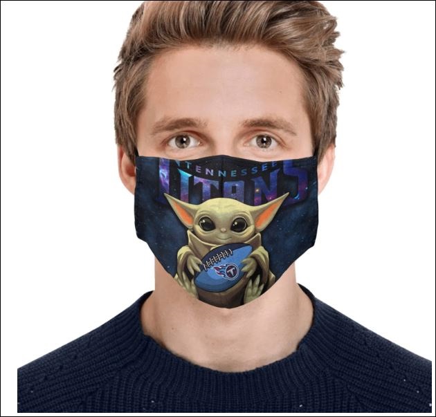 Baby Yoda hug Tennessee Titans face mask