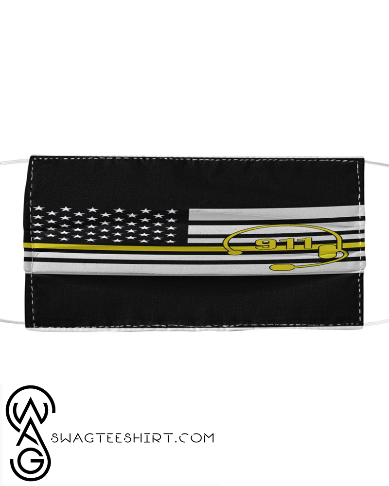 American flag call 911 all over printed face mask – maria American flag call 911 all over printed face mask – maria