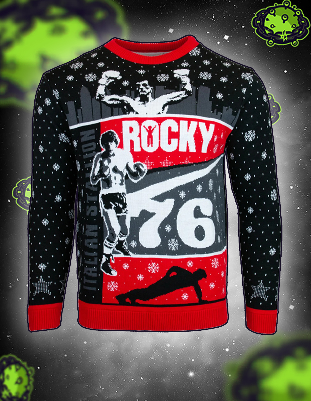 Rocky 1976 christmas jumper and ugly sweater