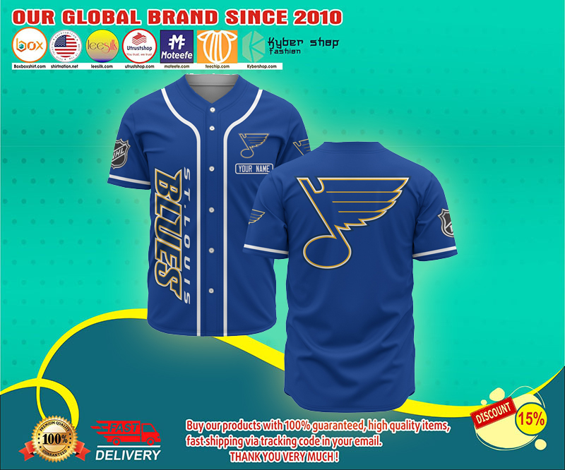St.Louis Blues baseball jersey shirt 3