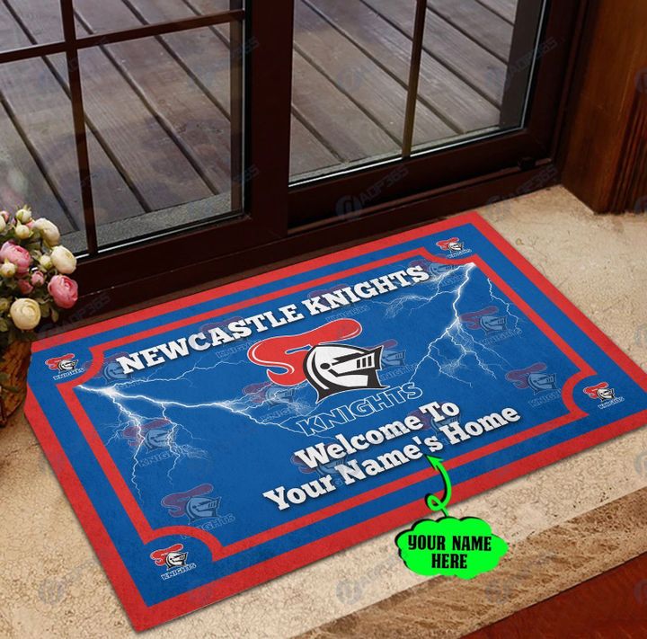 Newcastle Knights welcome to home custom name doormat