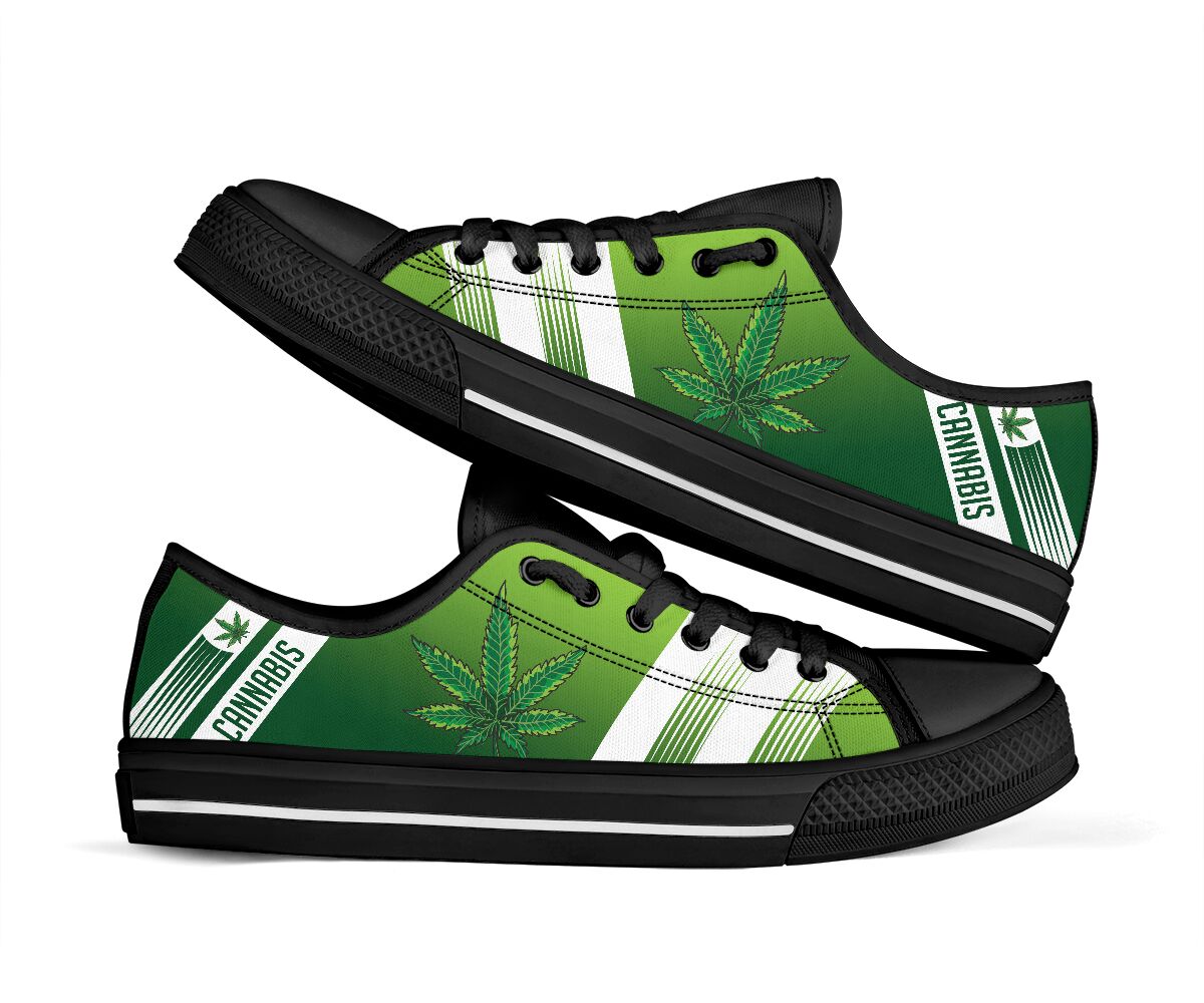 Cannabis Leaf Marijuana Weed Low Top Shoe 2