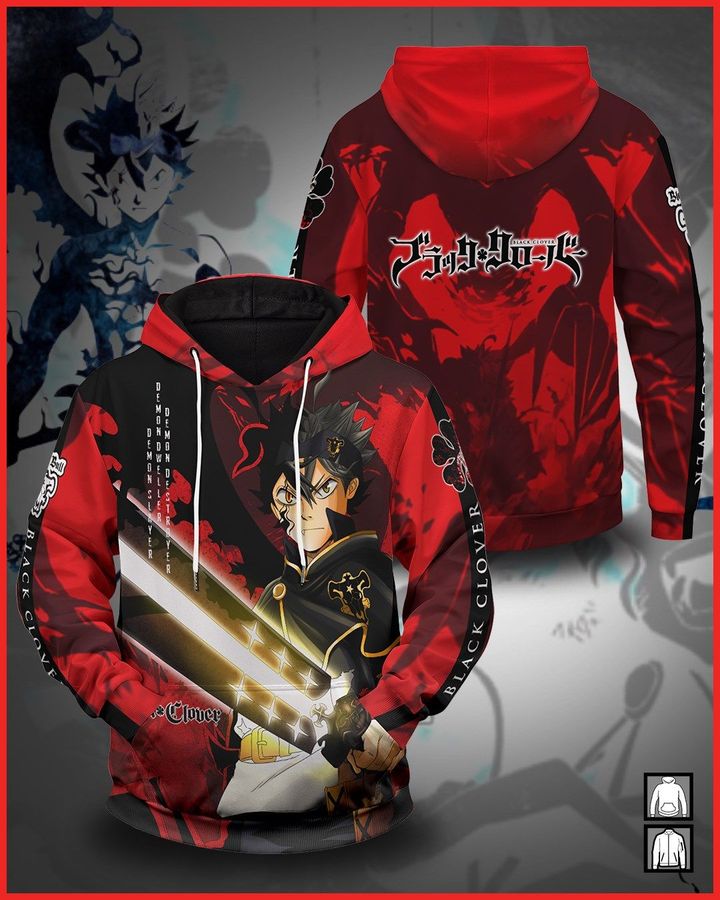 Anime Black Clover 3d over print hoodie shirt -BBS