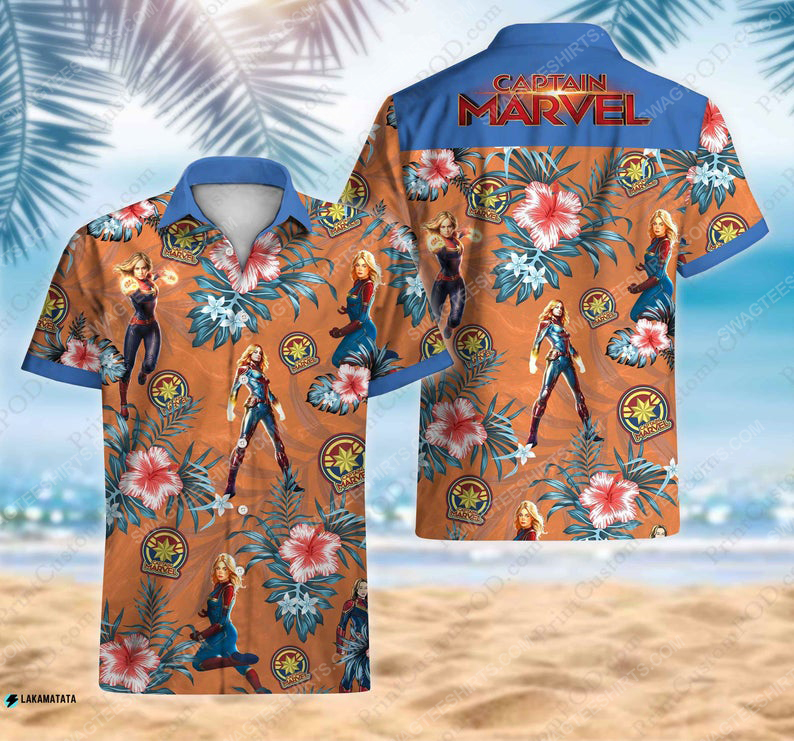 Floral captain america avengers disney marvel movie hawaiian shirt 1
