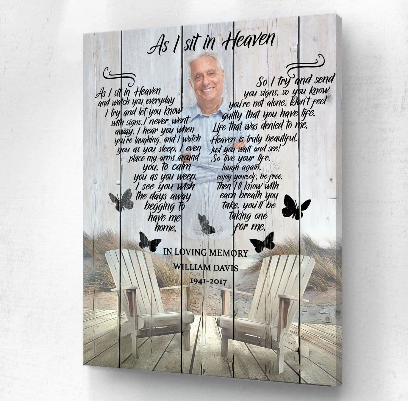 as i sit in heaven memorial - personalized canvas 4