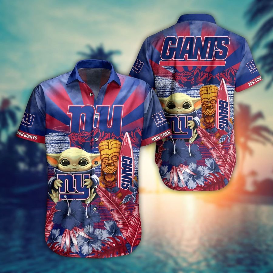 New York Giants Baby Yoda Hawaiian Shirt, Short