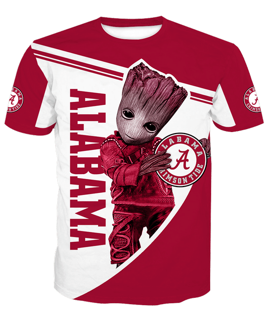 Baby Groot Alabama crimson tide 3d all over print hoodie4