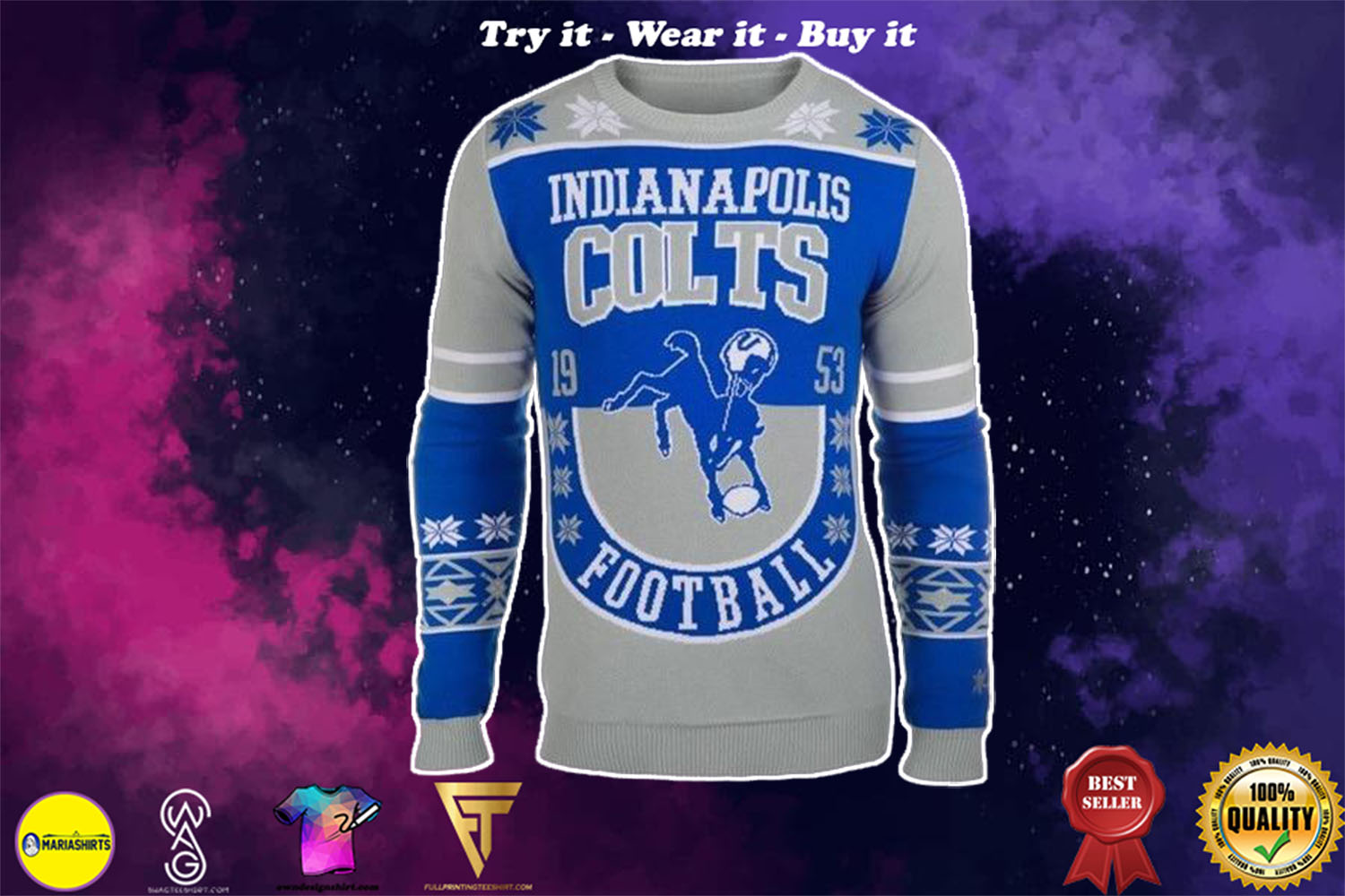 indianapolis colts national football league ugly christmas sweater