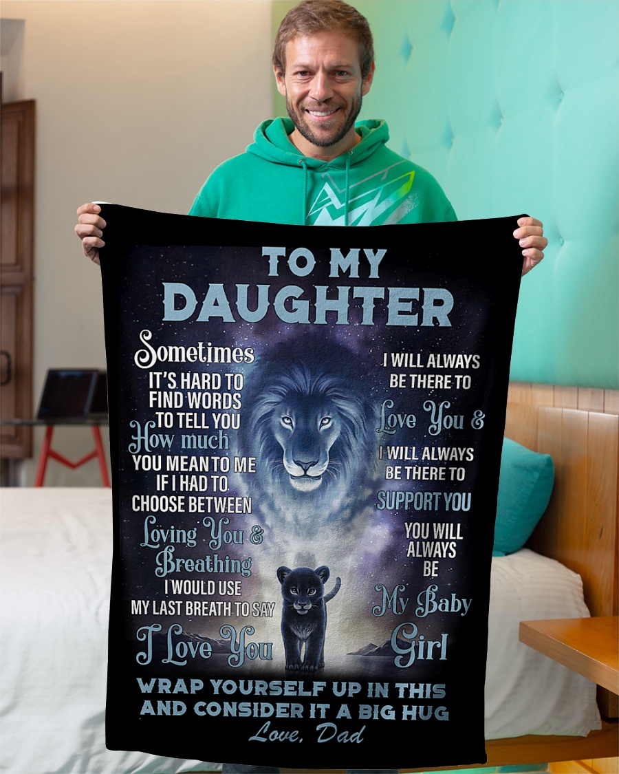 Lion to my daughter dad blanket