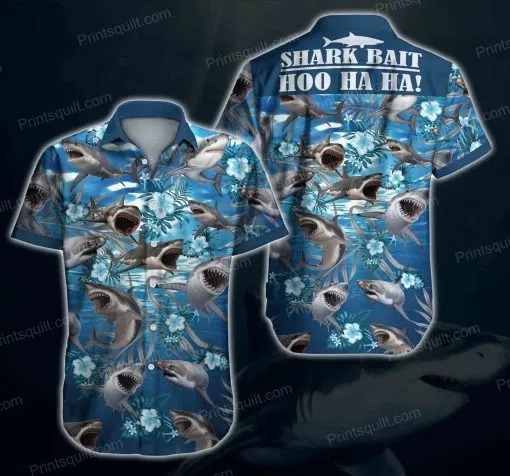 Shark bait hoo ha ha hawaiaan shirt