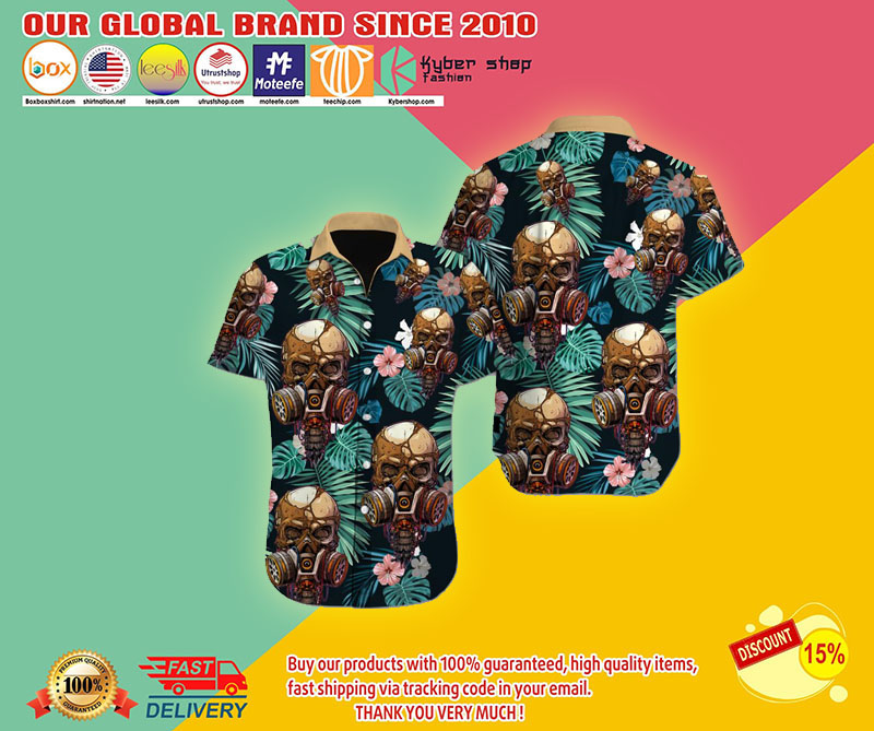 Skull Flower Hawaiian shirt1