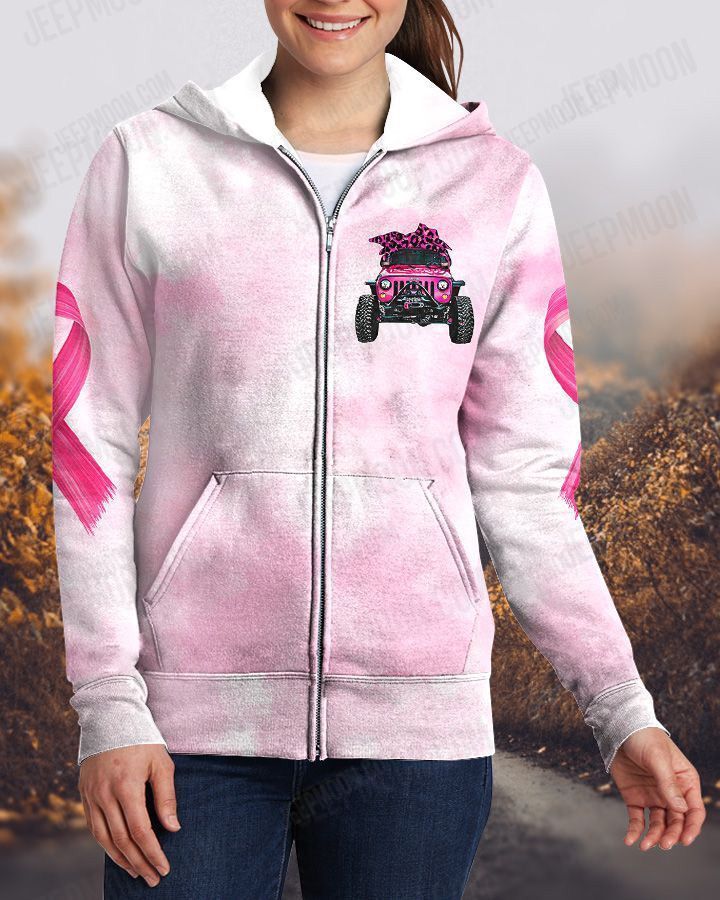 Jeep In October we wear pink 3d zip hoodie