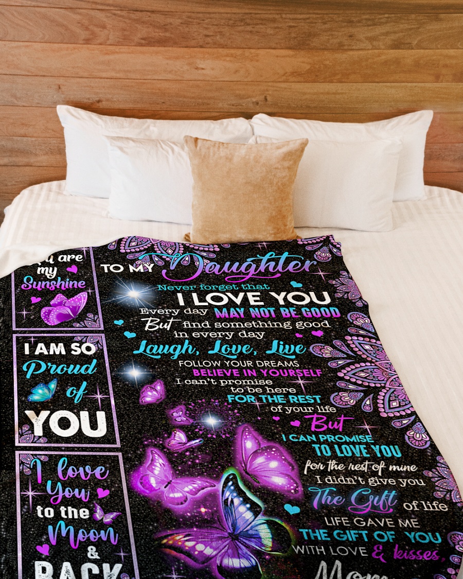Butterfly To my daughter never forget that i love you blanket large
