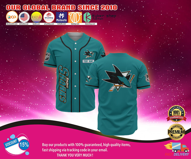 San jose sharks baseball jersey shirt 1