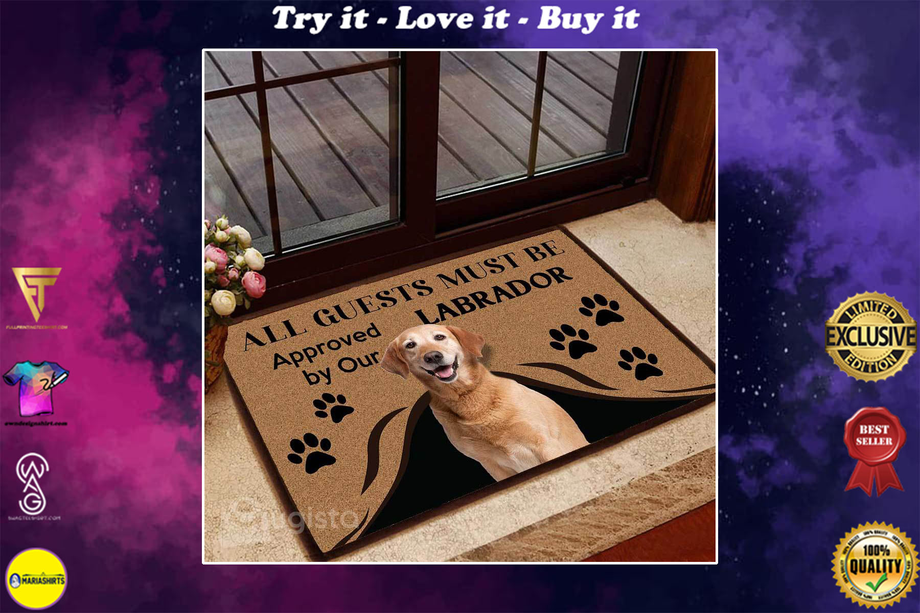 [special edition] all guests must be approved by our labrador doormat – maria