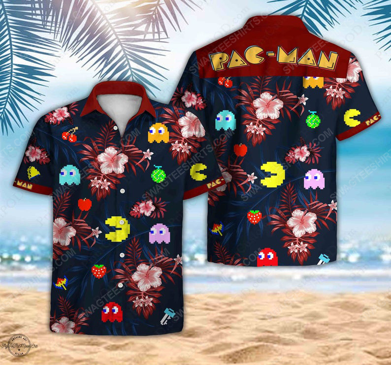 Tropical pacman game movie summer vacation hawaiian shirt 1