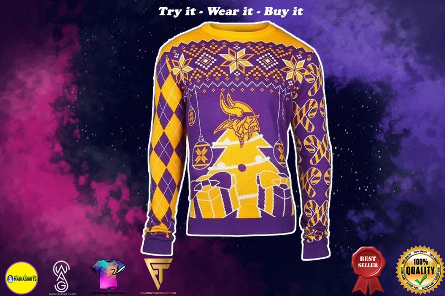 [special edition] minnesota vikings ugly christmas sweater – maria