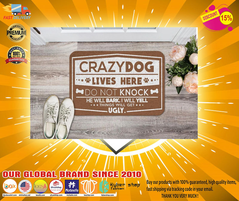 Crazy dogs live here do not knock doormat3