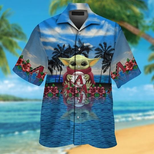 6-Arizona Diamondbacks And Baby Yoda Hawaiian Shirt Short (2)