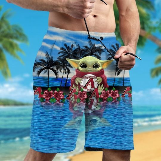 6-Arizona Diamondbacks And Baby Yoda Hawaiian Shirt Short (3)