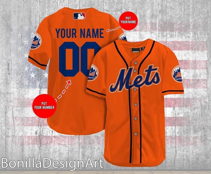 New York Mets Personalized Name And Number Baseball Jersey Shirt 1