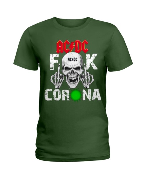 ACDC skullcap fuck corona lady shirt