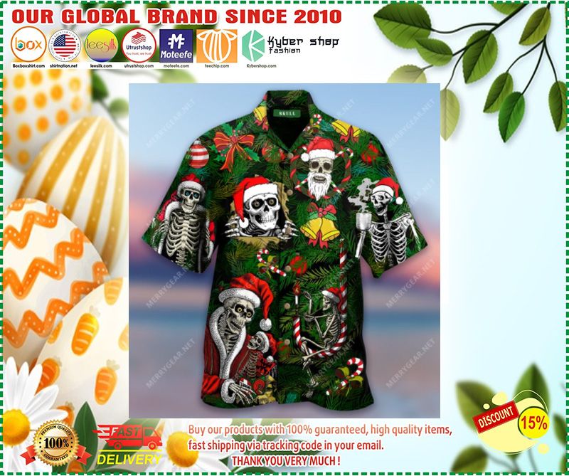 Merry Xmas Skulls hawaiian shirt 2