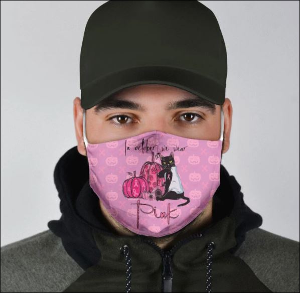 Black cat in october we wear pink face mask – dnstyles