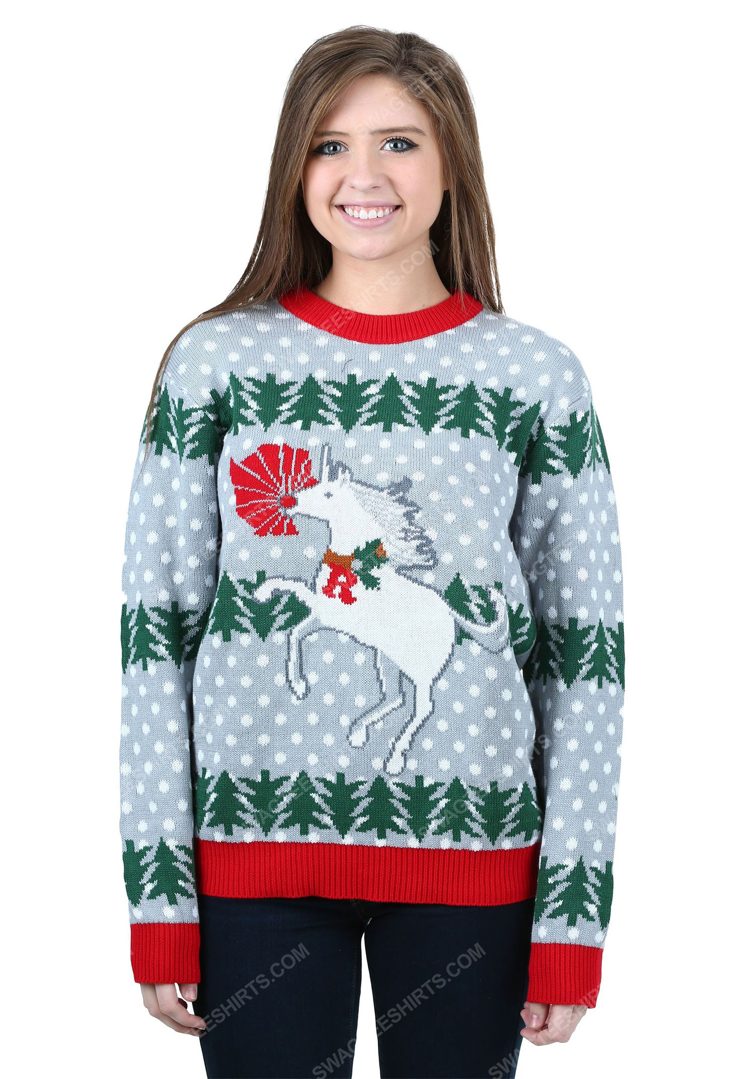 [special edition] Christmas holiday unicorn rudolph full print ugly christmas sweater – maria