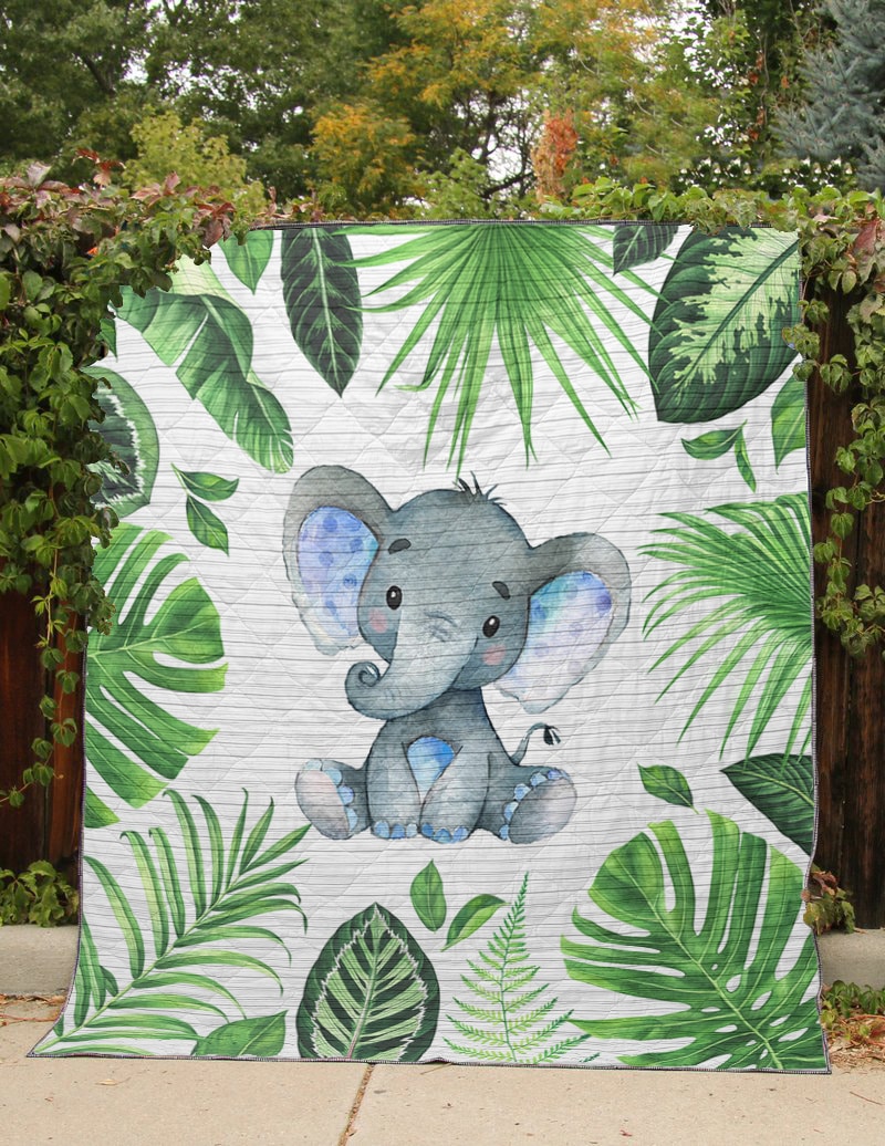 Baby elephant tropical quilt – maria