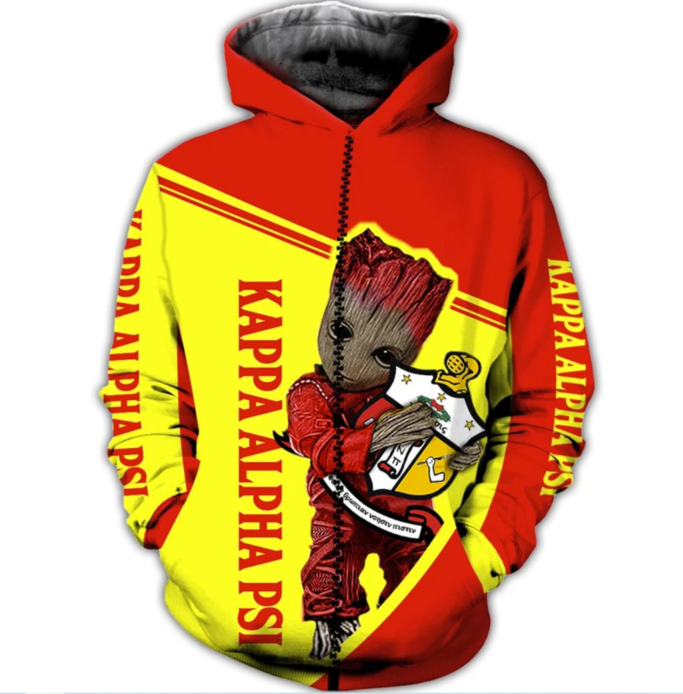 Groot hug Kappa Alpha Psi all over printed 3D hoodie - dnstyles