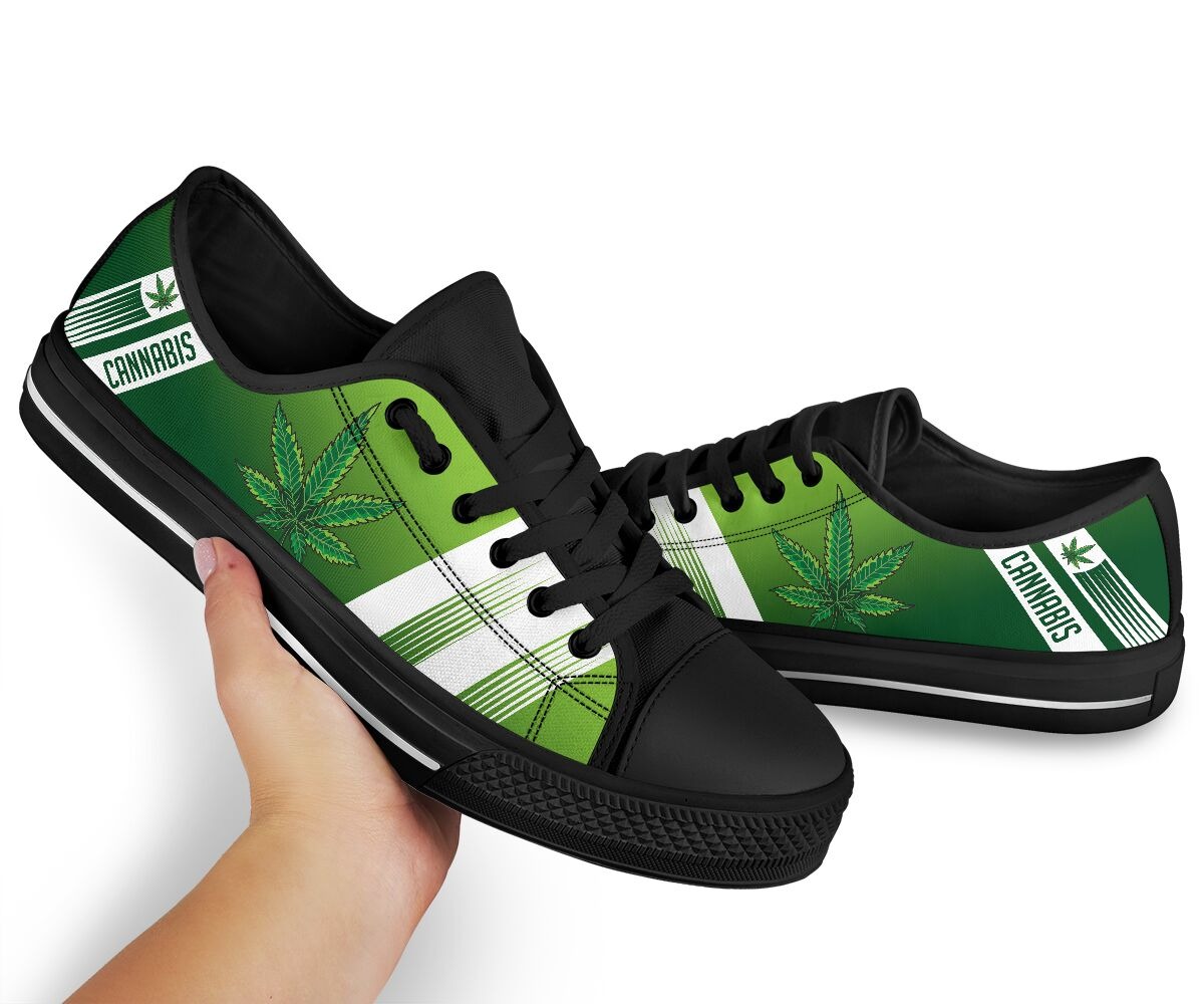 Cannabis weed low top shoes