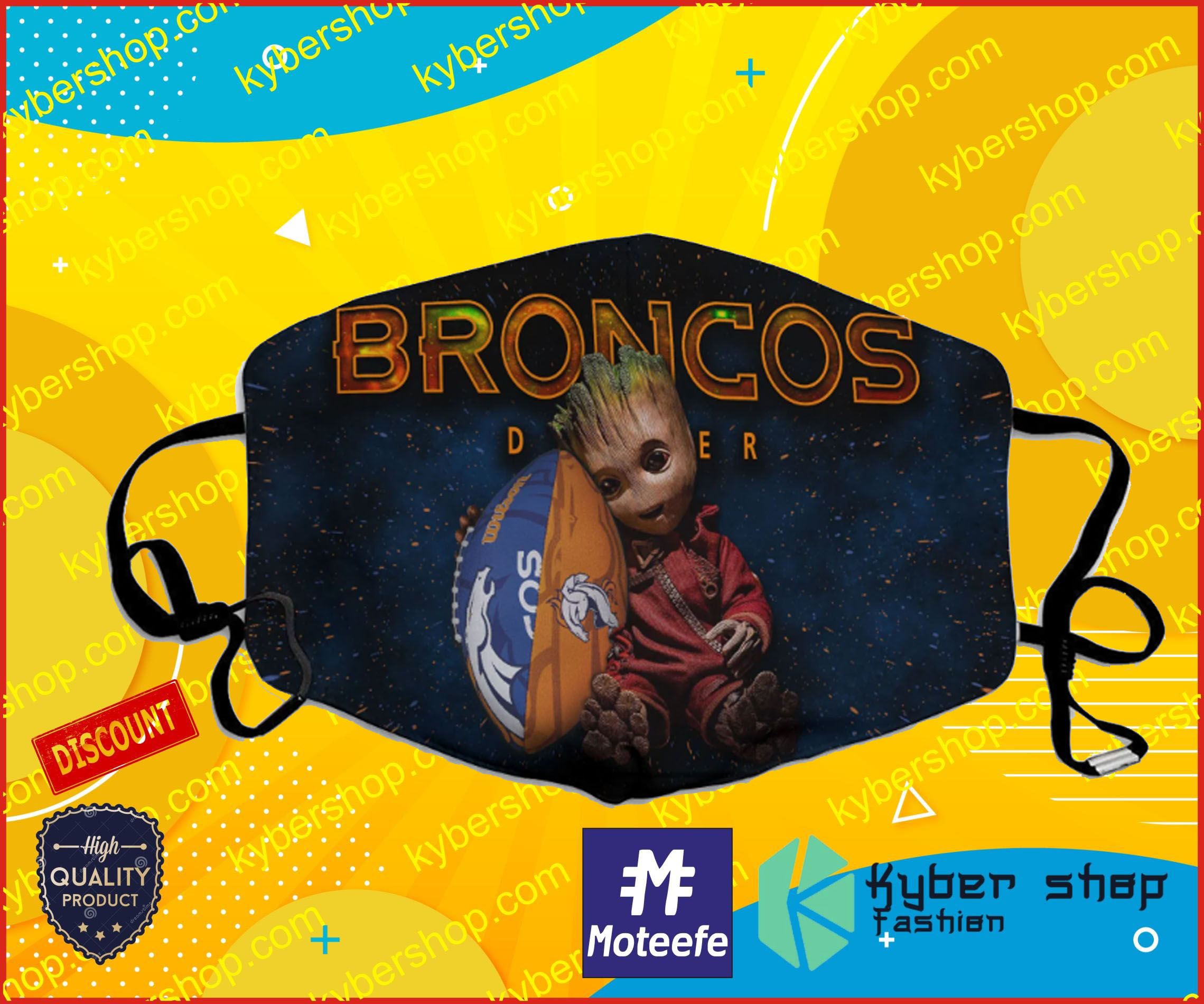 Baby Groot I Love Denver Broncos Face Masks- LIMITED EDTION4