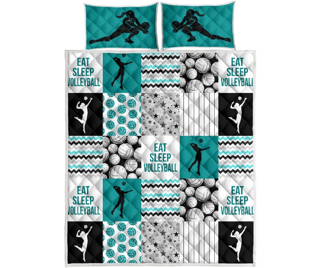 Eat sleep Volleyball shape quilt4