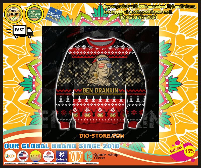 BEN DRANKIN 3D PRINT KNITTING PATTERN UGLY CHRISTMAS SWEATER – LIMITED EDITION