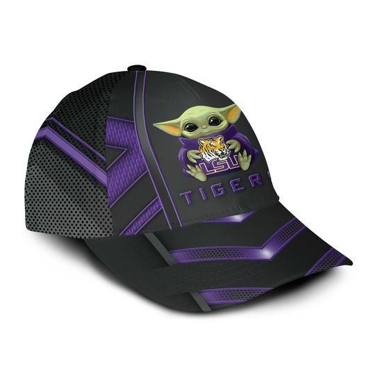 7-LSU Tigers And Baby Yoda Classic Cap (4)