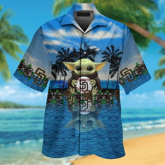 7-San Diego Padres And Baby Yoda Hawaiian Shirt Short (2)