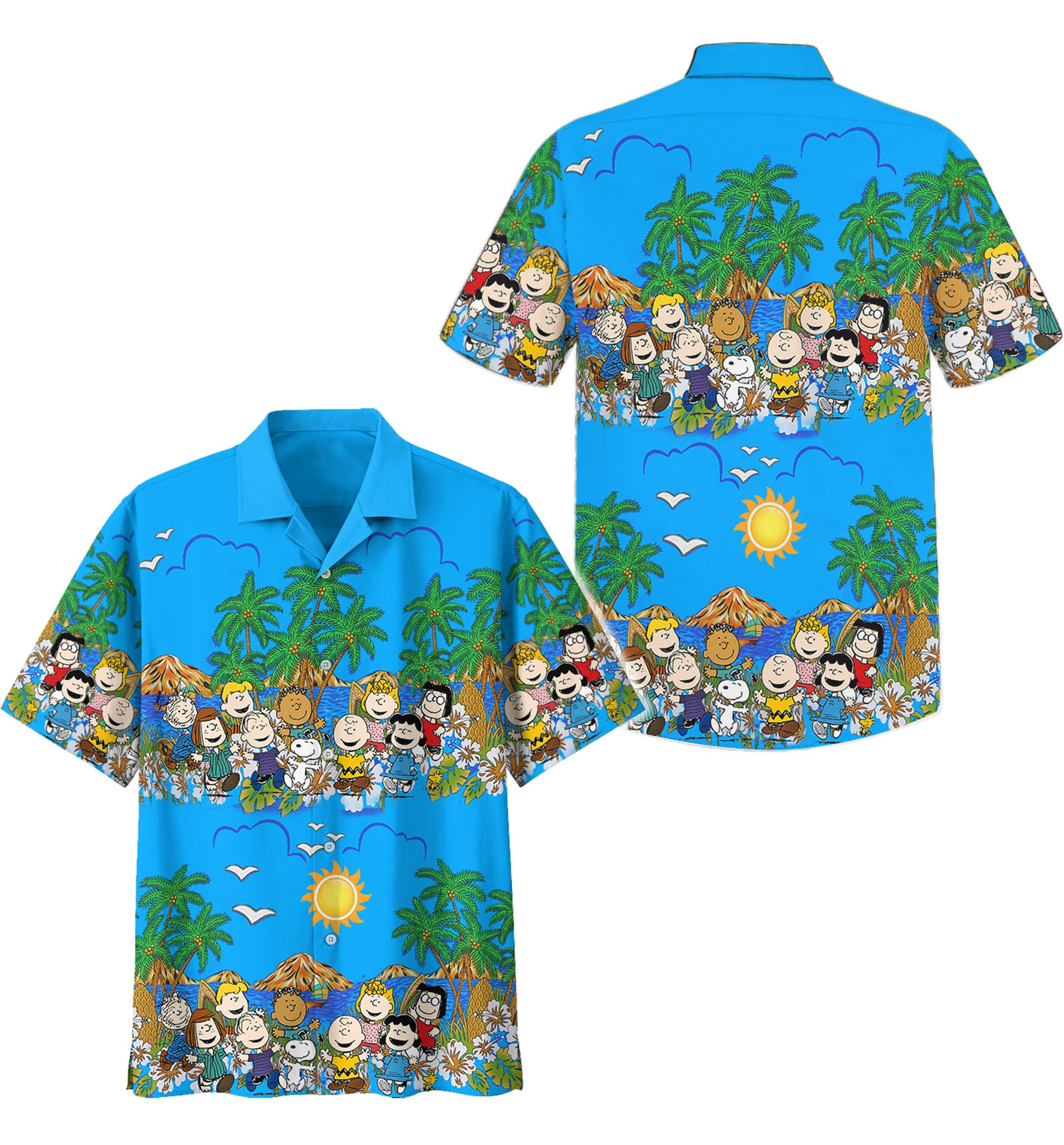 Peanuts aloha hawaiian shirt - Blue