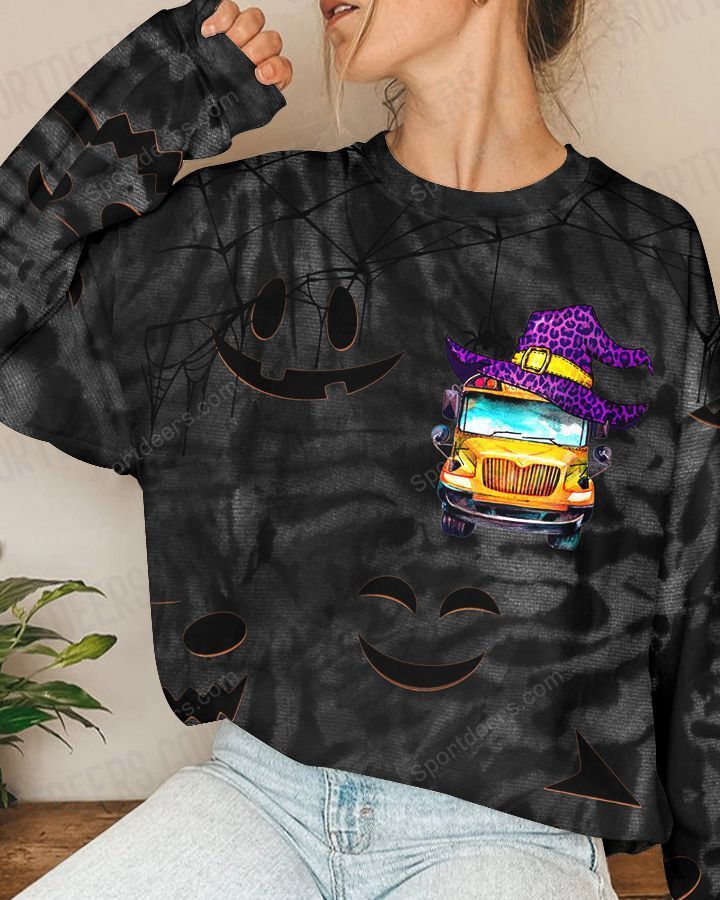 Sugar skull school bus Halloween 3d shirt, sweatshirt 3