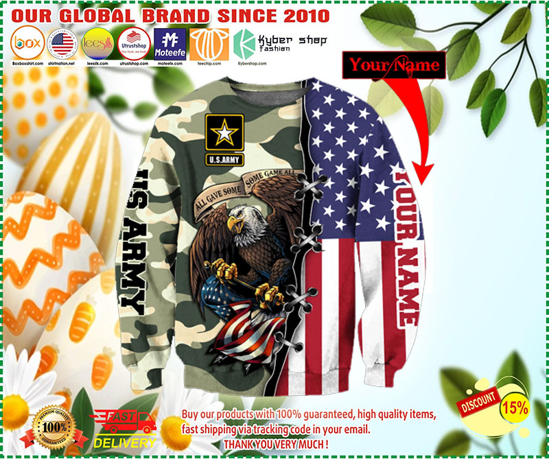 US Army Veteran Eagles custom personalized name and sweatshirt