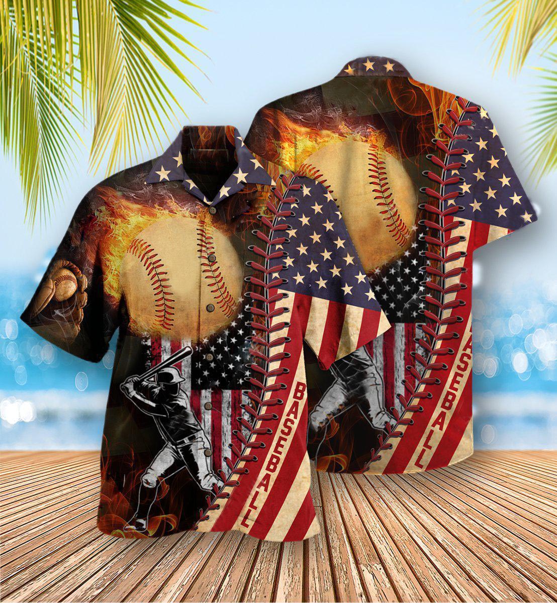 Baseball Nothing more American than baseball hawaiian shirt