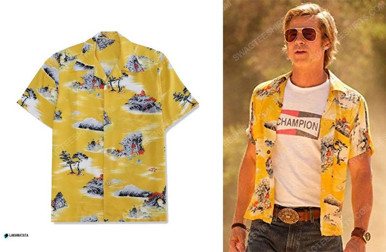 Brad pitt hollywood actor celebrity summer vacation hawaiian shirt 1