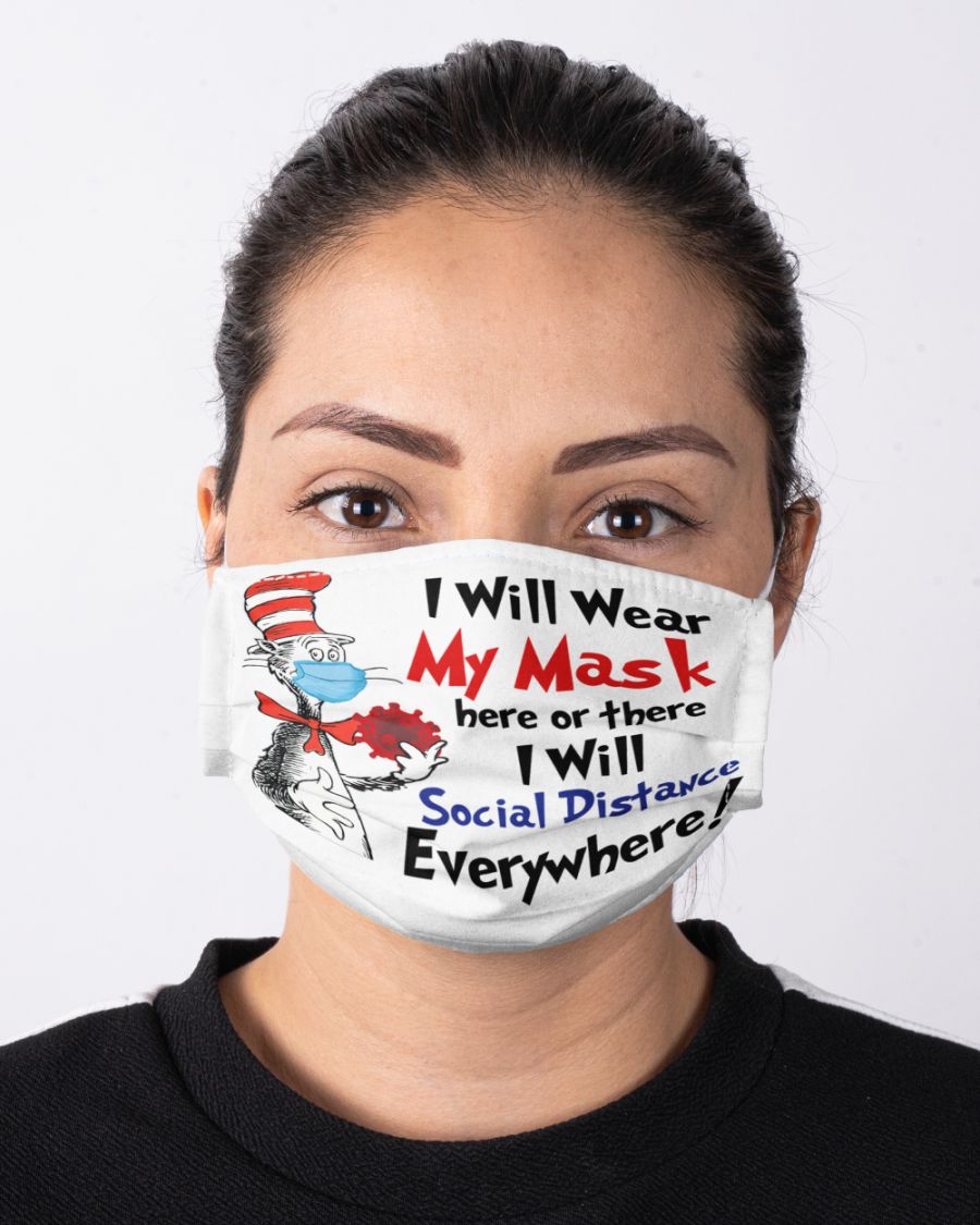 Dr seuss i will wear my mask cloth face mask