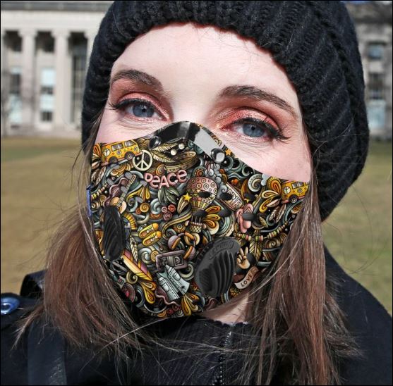 Hippie life filter activated carbon face mask
