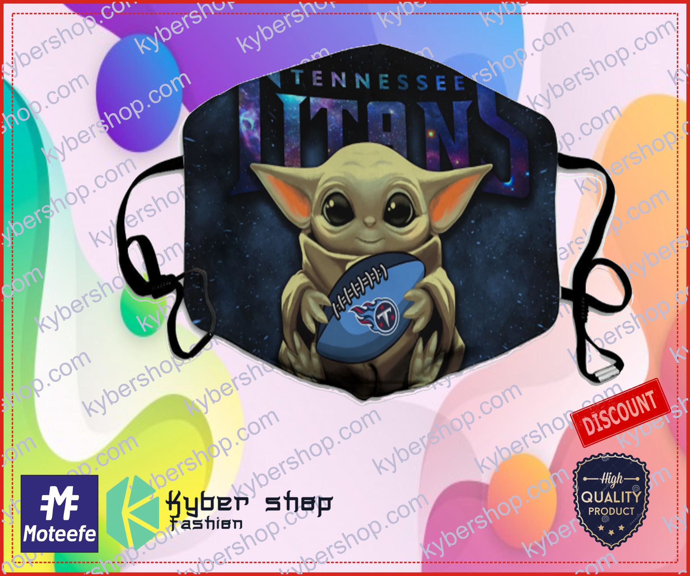 Baby Yoda Tennessee Titans NFL Face Mask 2