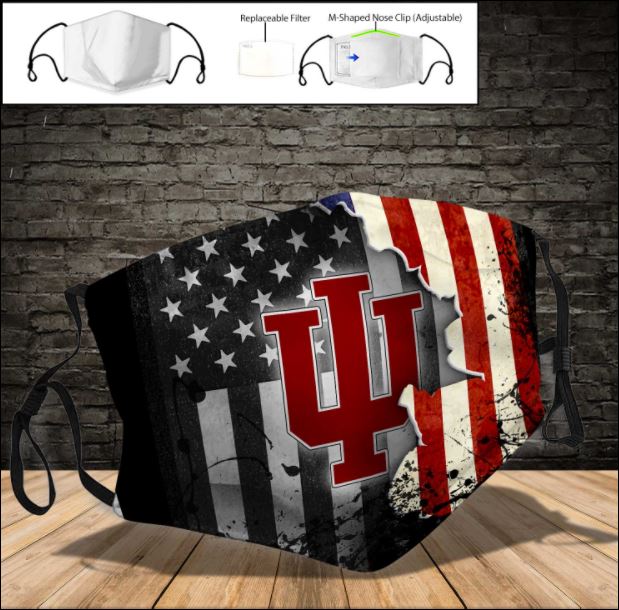 Indiana Hoosiers American flag face mask