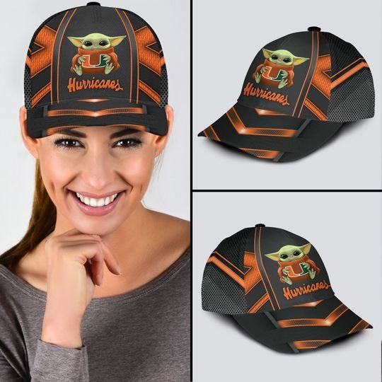 8-Miami Hurricanes And Baby Yoda Classic Cap (2)