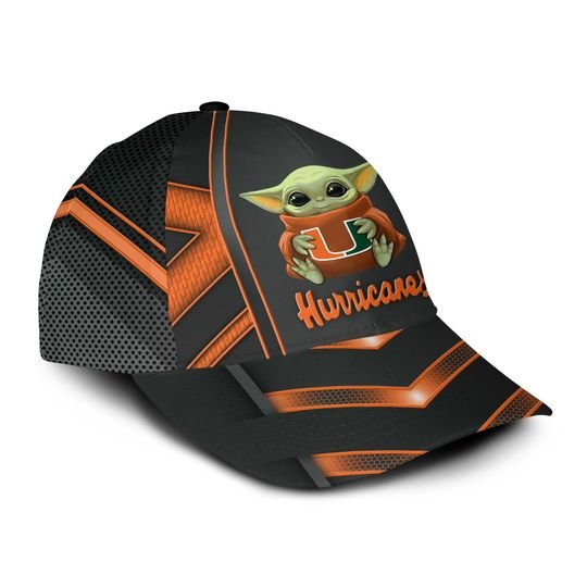 8-Miami Hurricanes And Baby Yoda Classic Cap (4)